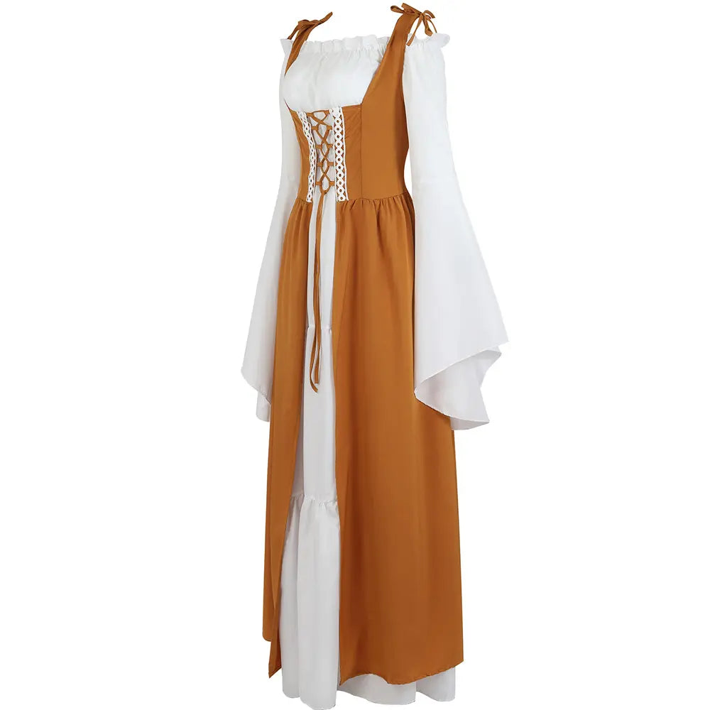 2-Pieces Renaissance Costumes for Women Dress MILALEE Fairy Costumes Gothic Gown Chemise Peasant Dress Medieval Costume Halloween Gothic Party Outfit 6504-D1