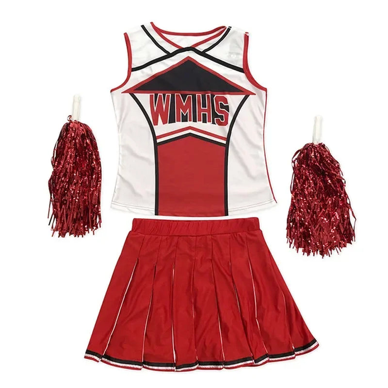 High School Glee Club Girl Cheerleader Costume Glee Style Cheerleading Varsity Cheerleader Cheerios Costume Fancy Dress Uniform