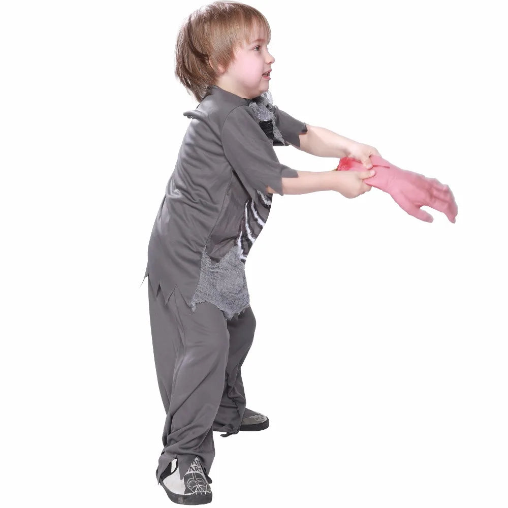 Skeleton Bloody Zombie Boy Costume Halloween Costume for Girl Scary Costume Carnival Skull Ghost Horror Cosplay Fancy Outfit