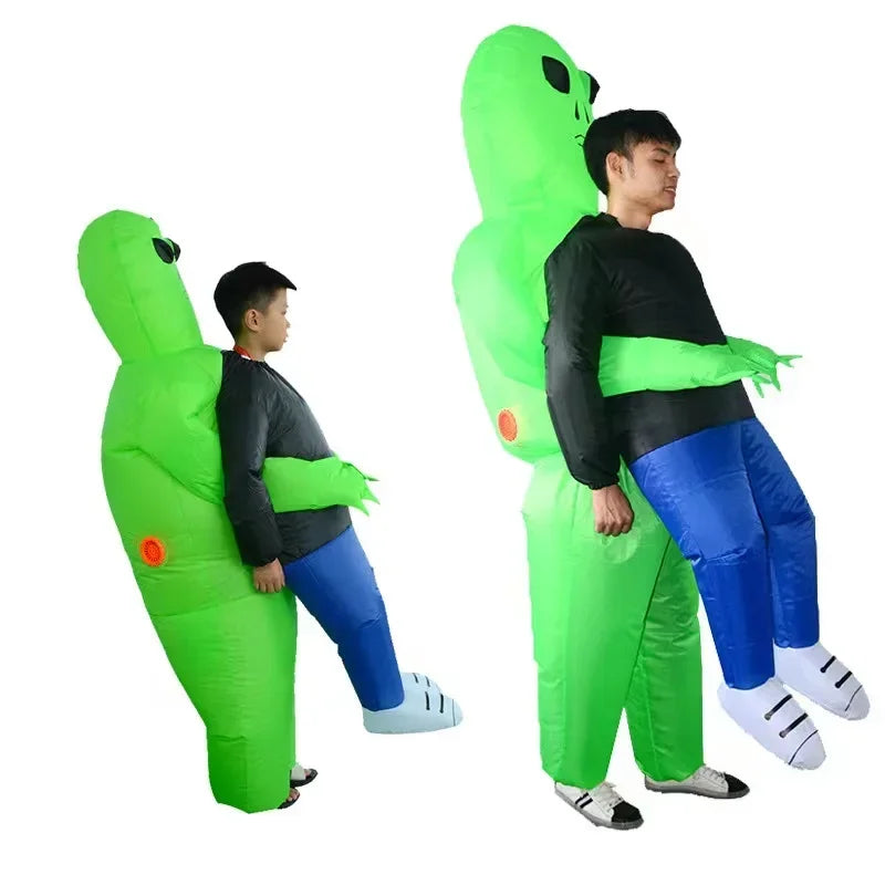 Adult Kids Alien Inflatable Costume Boys Girl Party Cosplay Costume Funny Suit Anime Fancy Dress Halloween Costume for Man Woman