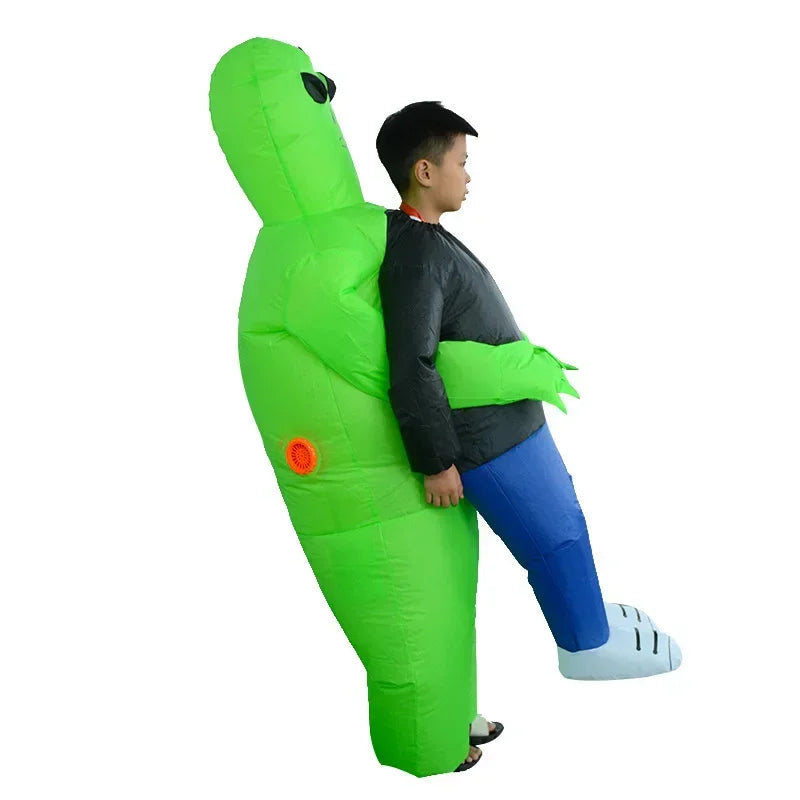 Adult Kids Alien Inflatable Costume Boys Girl Party Cosplay Costume Funny Suit Anime Fancy Dress Halloween Costume for Man Woman