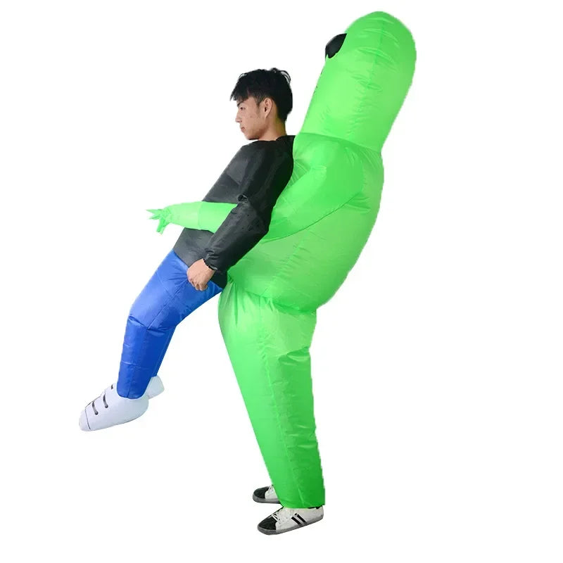 Adult Kids Alien Inflatable Costume Boys Girl Party Cosplay Costume Funny Suit Anime Fancy Dress Halloween Costume for Man Woman
