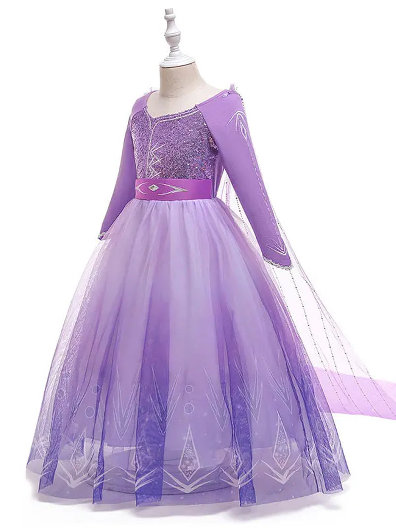 UPORPOR Girls' Waterproof LED Light-Up Purple Princess Costume with Accessories - Halloween Costumes for Girls, Toddler Option, Party Use Gift, Costume for Parties, Holloween Costumes