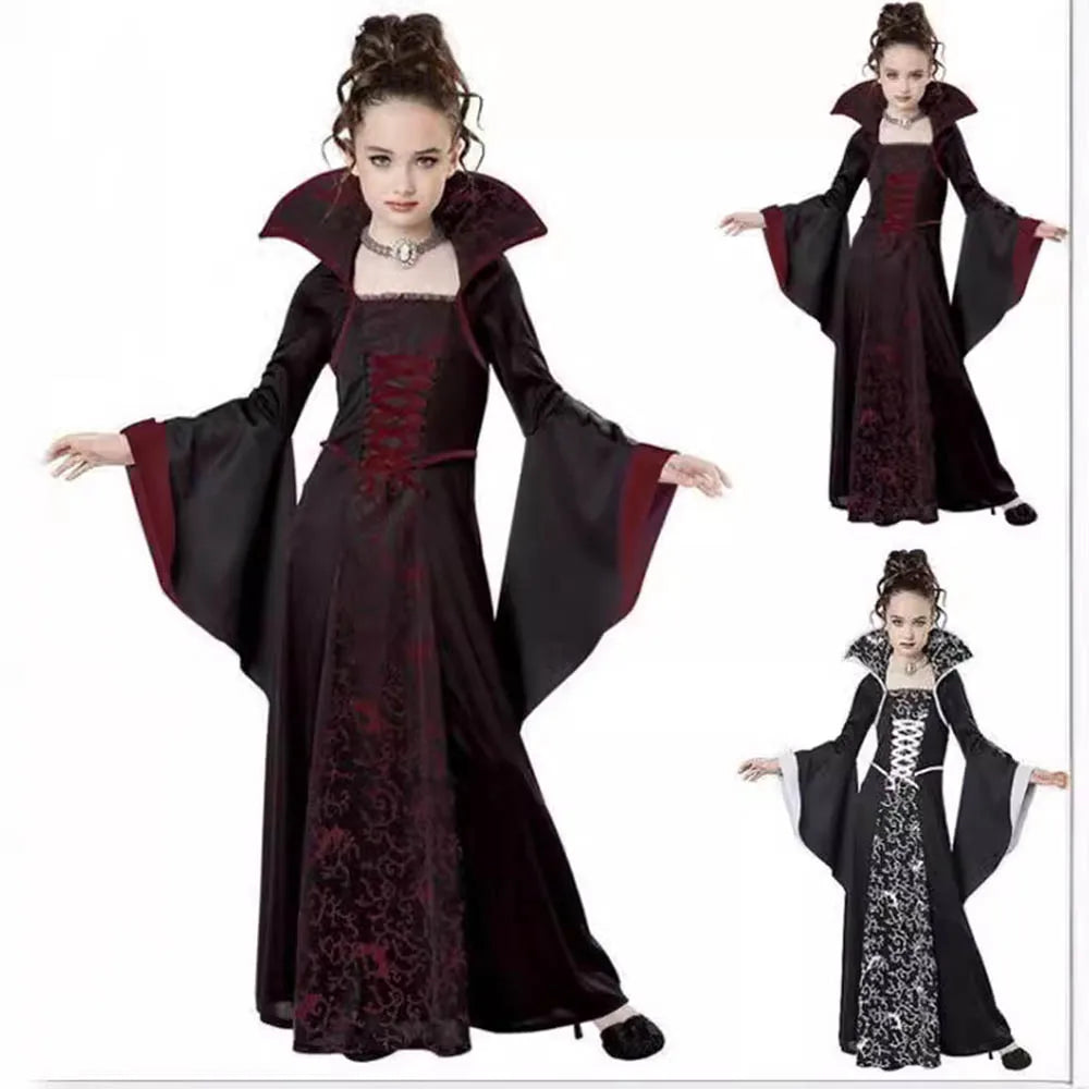 Halloween Role Playing Witch Vampire Girl Costume Girl Disfraz Carnival Dress up Party Mujer Performance Costume