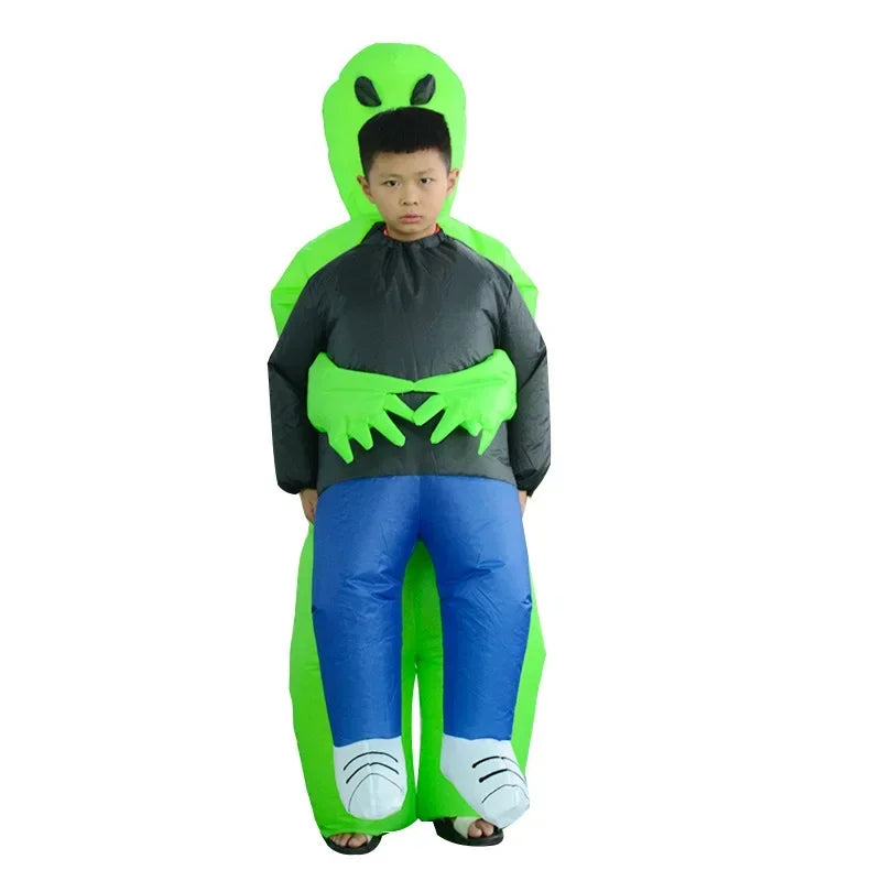 Adult Kids Alien Inflatable Costume Boys Girl Party Cosplay Costume Funny Suit Anime Fancy Dress Halloween Costume for Man Woman