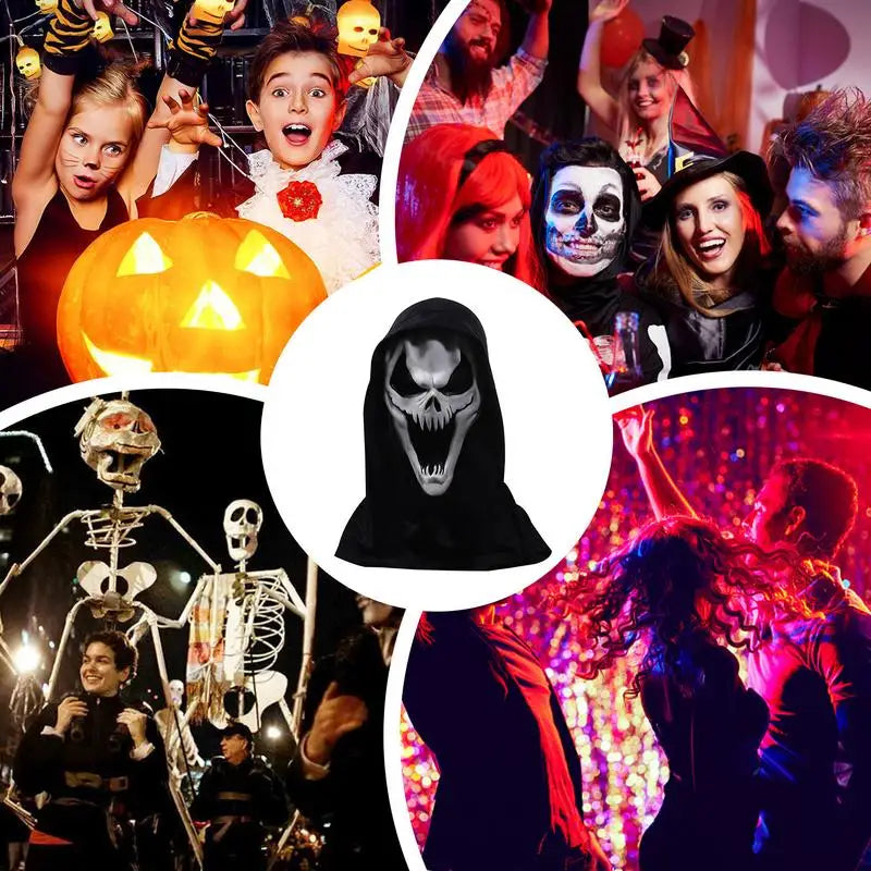 Halloween Scream Face Cover Men Costume Face Shield Ghost Cover Ghost Costume Breathable Scary Halloween Face Shield Scream