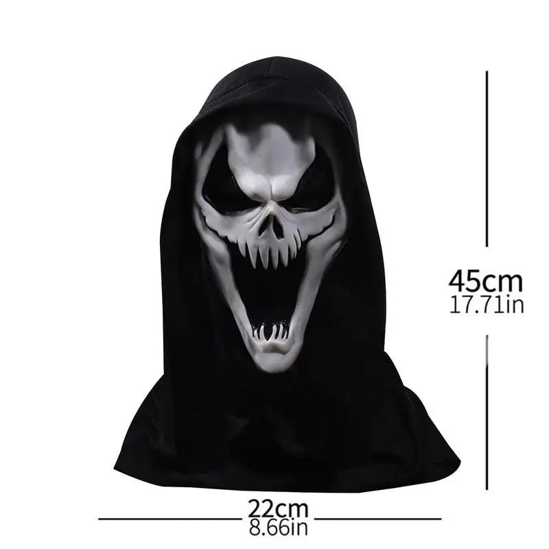 Halloween Scream Face Cover Men Costume Face Shield Ghost Cover Ghost Costume Breathable Scary Halloween Face Shield Scream