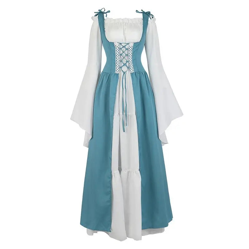 2-Pieces Renaissance Costumes for Women Dress MILALEE Fairy Costumes Gothic Gown Chemise Peasant Dress Medieval Costume Halloween Gothic Party Outfit 6504-D1