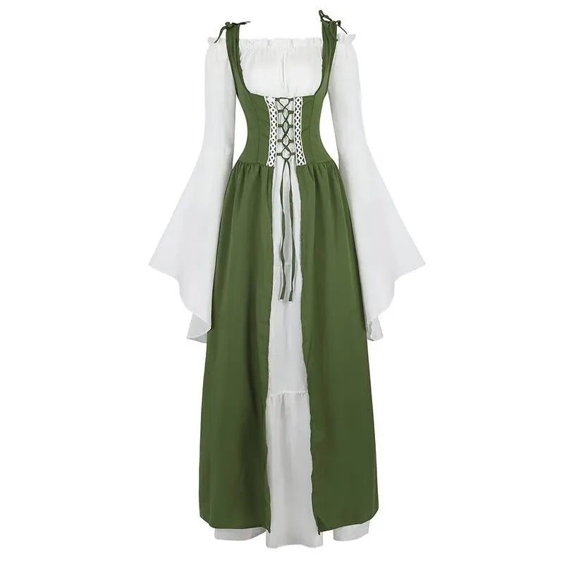 2-Pieces Renaissance Costumes for Women Dress MILALEE Fairy Costumes Gothic Gown Chemise Peasant Dress Medieval Costume Halloween Gothic Party Outfit 6504-D1